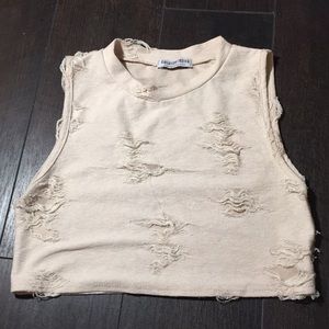 Distressed crop top
